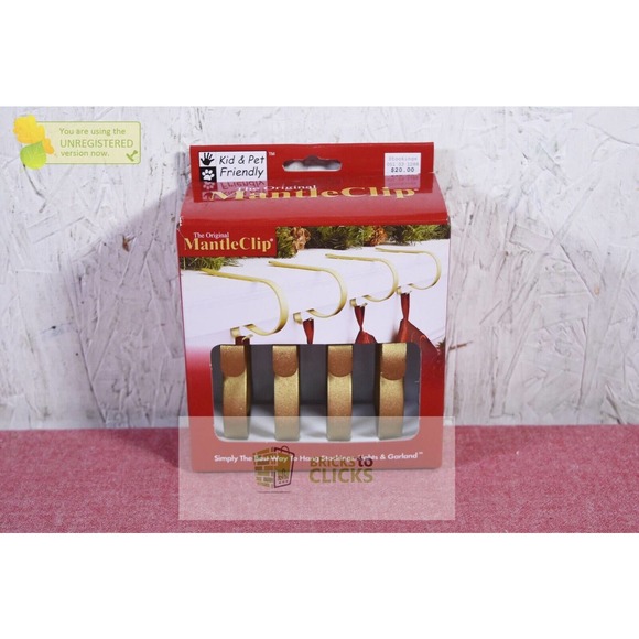 Original MantleClip- Mantel Clips Stocking Holder Gold - 4pk - Picture 1 of 7